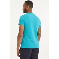 PME Legend T-shirt met printopdruk turquoise