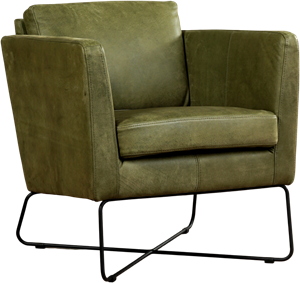 Olijfgroene leren moderne design fauteuil Crossover - Kenia Leer Olive (olijfgroen leer)