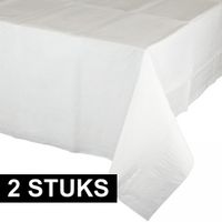 2x Witte tafelkleden 274 x 137 cm