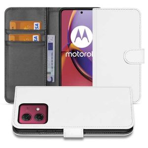 Book Case Telefoonhoesje Geschikt voor Motorola Moto G84 Wit met Pasjeshouder