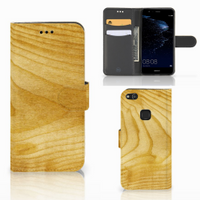 Huawei P10 Lite Book Style Case Licht Hout