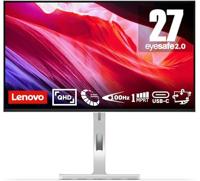 Lenovo L27h-4A | 27 inch QHD monitor | 2560 x 1440 | 100Hz | 350 nits | 1ms reactietijd | USB-C | USB-A | HDMI | DisplayPort | IPS-paneel | geïntegreerde luidspreker | grijs