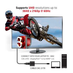 CLUB3D Mini DisplayPort 1.2 to HDMI 2.0 UHD Active Adapter