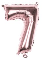 Cijfer Ballon '7' Folie Rosé Goud 36cm