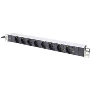 Digitus DN-95401 19 inch Stekkerdoos voor patchkast 1 HE Geaarde contactdoos Incl. 2 metalen houders