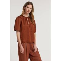 Scotch & Soda top met open detail bruin