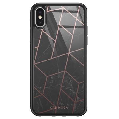 iPhone X/XS glazen hardcase - Marble grid iPhone X/XS glazen hardcase - Marble grid