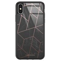 iPhone X/XS glazen hardcase - Marble grid