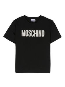 Moschino Kids t-shirt en coton à logo brodé - Noir