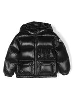 Moncler Enfant doudoune à logo imprimé - Noir