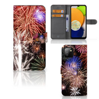 Samsung Galaxy A03 Wallet Case met Pasjes Vuurwerk - thumbnail