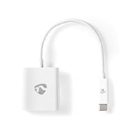 USB-adapter | USB 3.2 Gen 1 | USB-CT stekker | HDMIT-uitgang | 0,20 m | rond | vernikkeld | PVC | wit | doos