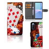 Sony Xperia 10 III Wallet Case met Pasjes Casino - thumbnail