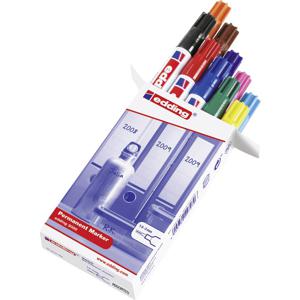 Edding 3000 4-3000-999 Permanent marker Zwart, Rood, Donkerblauw, Donkergroen, Geel, Lichtblauw, Roze, Bruin, Oranje, Violet Watervast: Ja