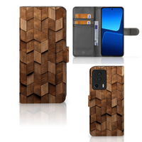 Book Style Case voor Xiaomi 13 Lite Wooden Cubes