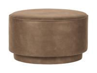 vtwonen Ronde Poef 'Coffee' Eco-leer 60cm, kleur Cognac
