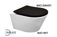 Vesta Rimless Wandcloset Mat-Wit + Shade Zitting Mat-Zwart