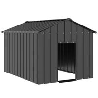 vidaXL Hondenhok met dak 113x153x101 cm gegalvaniseerd staal, hondenkennel, hondenverblijf, huisdierenhok, hondenbench, dierenverblijf