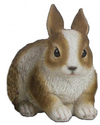 Esschert Design tuinbeeld Konijn 14,3 cm polyresin wit/bruin