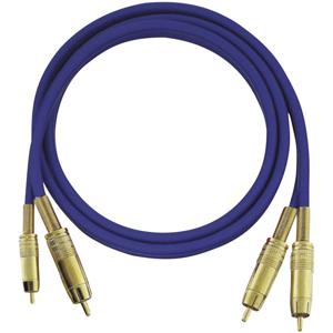 Oehlbach NF 1 Master Audio Cinch Aansluitkabel [2x Cinch-stekker - 2x Cinch-stekker] 0.50 m Blauw Vergulde steekcontacten