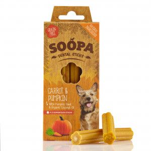 Soopa Dental Sticks met pompoen & wortel hondensnack Per stuk