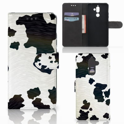 Nokia 7 Plus Telefoonhoesje met Pasjes Koeienvlekken Nokia 7 Plus Telefoonhoesje met Pasjes Koeienvlekken