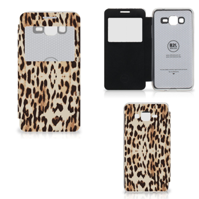 Samsung Galaxy Grand Prime Telefoonhoesje met Pasjes Leopard