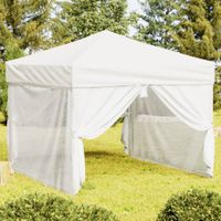 Partytent easy up met Mesh zijwanden 3x3 m wit