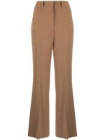 Alberto Biani pantalon en crêpe à taille haute - Marron