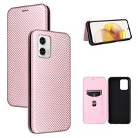 Motorola Moto G73 Flip Case met Kaartsleuf - Koolstofvezel - Rose Gold - thumbnail