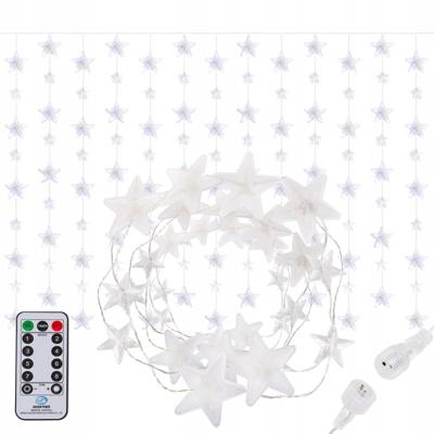 Viking Choice  Lichtgordijn met 136 LED lampen en sterren - met afstandsbediening - 100x110 cm ﻿