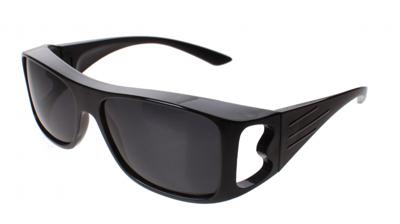 Lifetime Vision overzetzonnebril zwart unisex vierkant met grijze lens