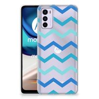 Motorola Moto G42 TPU bumper Zigzag Blauw - thumbnail