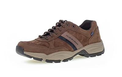 Gabor Pius lage sneakers voor heren, lage schoenen, uitneembaar voetbed, gecertificeerd leer, braun espresso 24, 45 EU