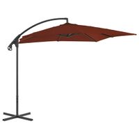 Zweefparasol met stalen paal 250x250 cm terracottakleurig - thumbnail