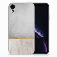 Apple iPhone Xr Bumper Hoesje Wood Concrete