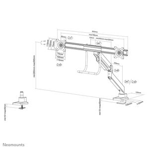 Neomounts NM-D775DXWHITE monitorarm