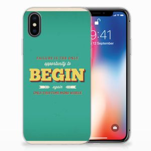 Apple iPhone X | Xs Siliconen hoesje met naam Quote Begin