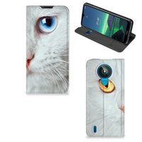 Nokia 1.4 Hoesje maken Witte Kat - thumbnail