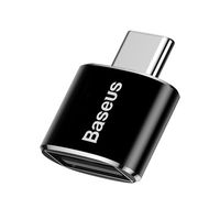 Baseus Mini CATOTG-01 USB-A / USB-C OTG-adapter - zwart