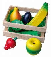 Happy People Houten krat met fruit 7 delig