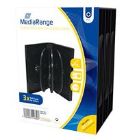 MediaRange Lege DVD-hoes voor 8 discs, 27 mm, zwart, 3-pack