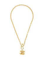 CHANEL Pre-Owned collier à pendentif matelassé (1980) - Or