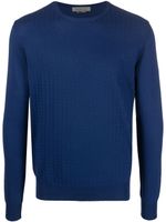 Corneliani pull en coton à manches longues - Bleu