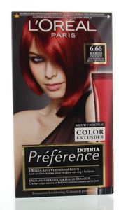 Loreal Feria preference 6.66 pure scarlett power (1 Set)