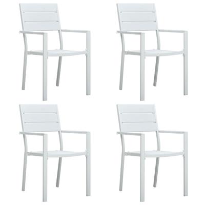vidaXL Tuinstoelen 4 st hout-look HDPE wit vidaXL Tuinstoelen 4 st hout-look HDPE wit
