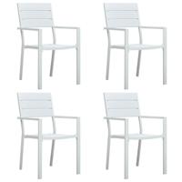 vidaXL Tuinstoelen 4 st hout-look HDPE wit