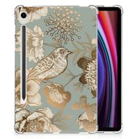 Siliconen Hoesje voor Samsung Galaxy Tab S9 Vintage Bird Flowers