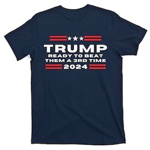 letter troef zwart 1 zwart wit t-shirt t-shirt grafisch t-shirt heren grafisch 100% katoenen overhemd trump t-shirt shirt korte mouw comfortabel t-shirt outdoor straat zomer mode designer kleding sml Lightinthebox