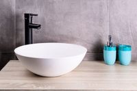 Saniclear Solid Surface waskom set incl. hoge kraan zwart - thumbnail